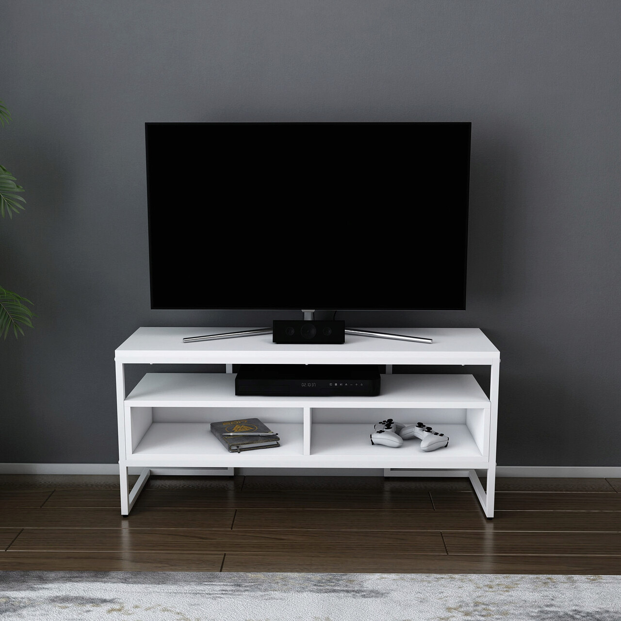 Comoda TV, Hanah Home, Merrion, 110x35x49.9 cm, Alb - imagine 7